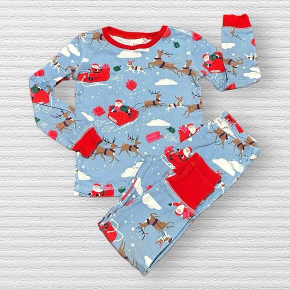 Boden Santa Pajamas Size 5 Long Sleeve Pants Christmas Holiday - Picture 1 of 3